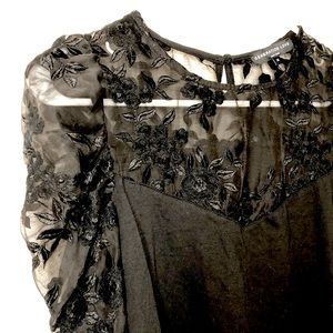 NWOT Generation Love Embroidered Sheer Puff Sleeve